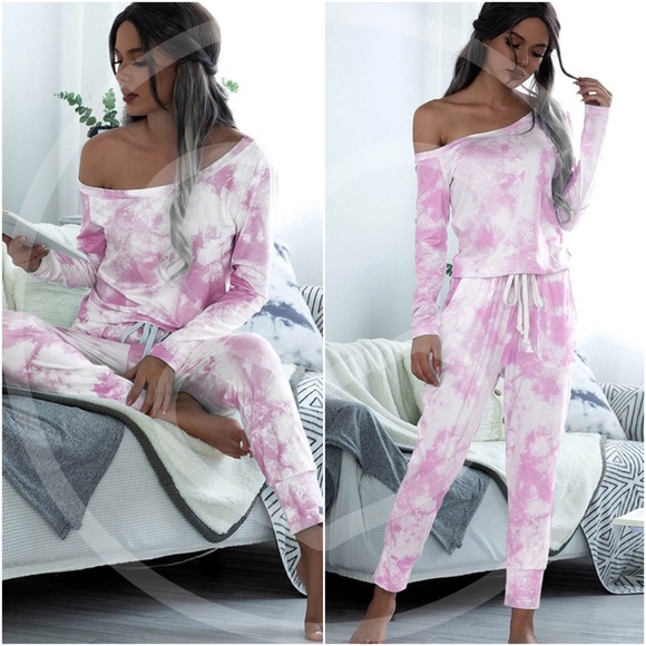 Pants - IN STOCK One shoulder tie dye Lounge set